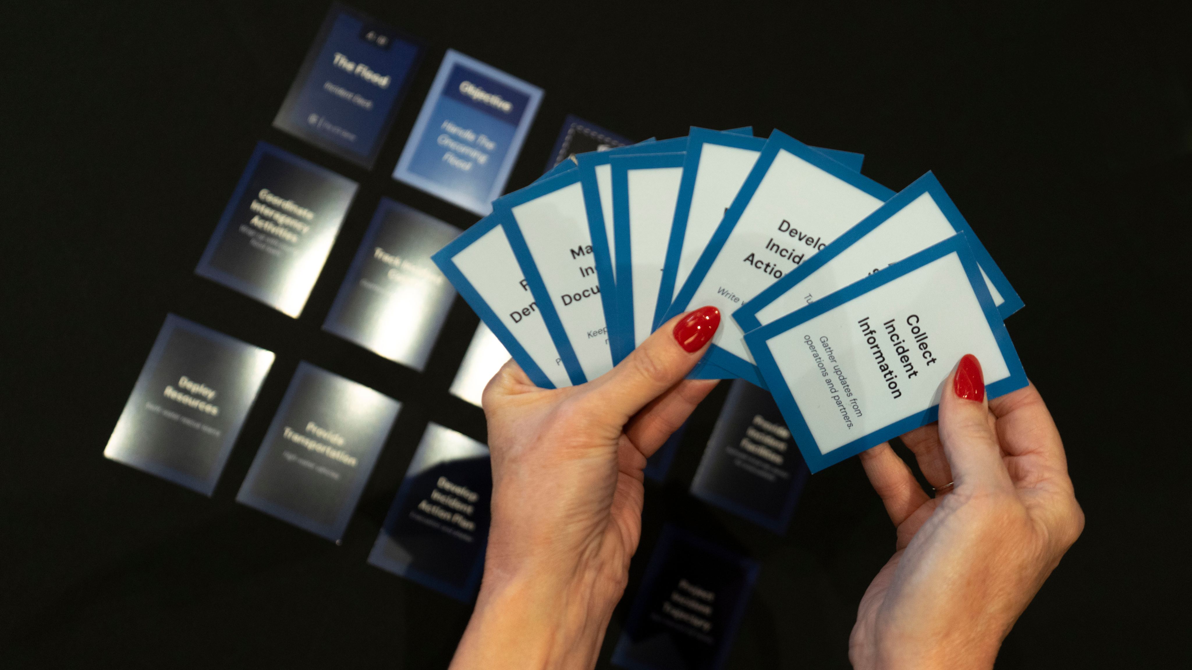 Participants collaborating during a tabletop exercise